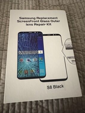 Samsung S8 Black Front Glass Replacement Kit